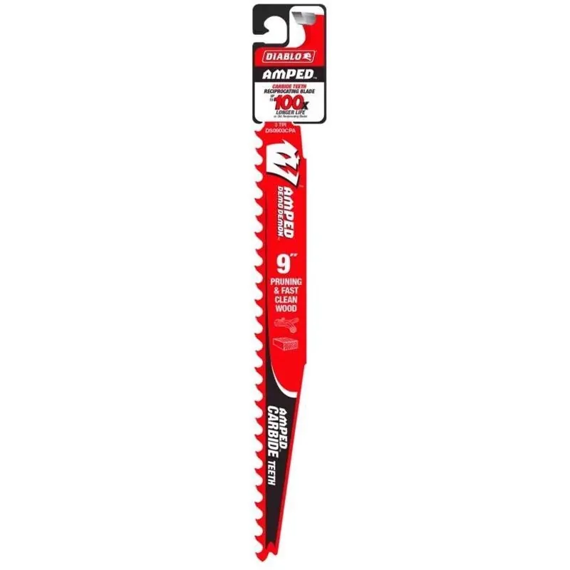 Amped Demo Demon 9‑inch Carbide‑tipped Reciprocating Saw Blade – 3 Tpi For Wood Cutting