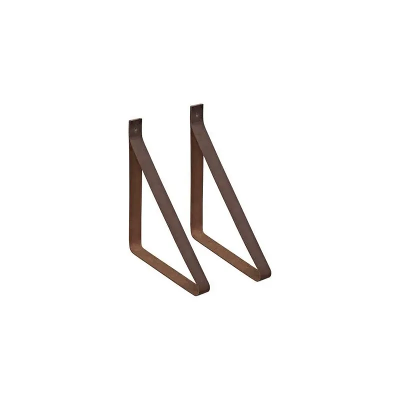 Loop Brown Leather Shelf Bracket – 12 lb Capacity, 9.4×1.2×9.8 in