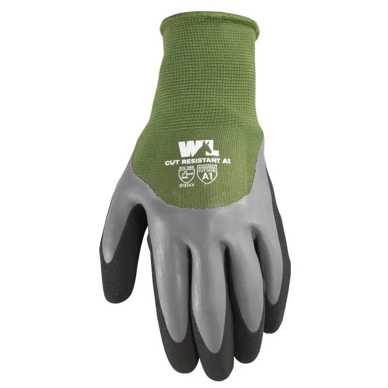 Xl Men’s Latex‑coated Indoor/outdoor Chore Gloves – Gray/green