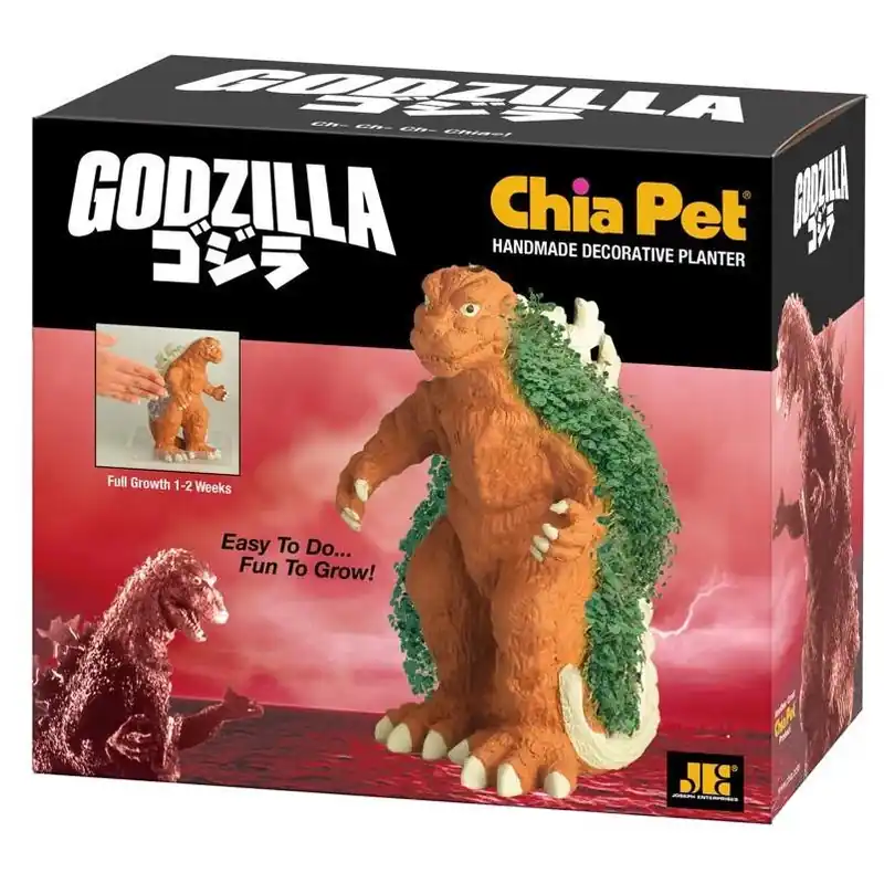 Godzilla Clay Chia Pet Planter – 7‑in tall Decorative Pot