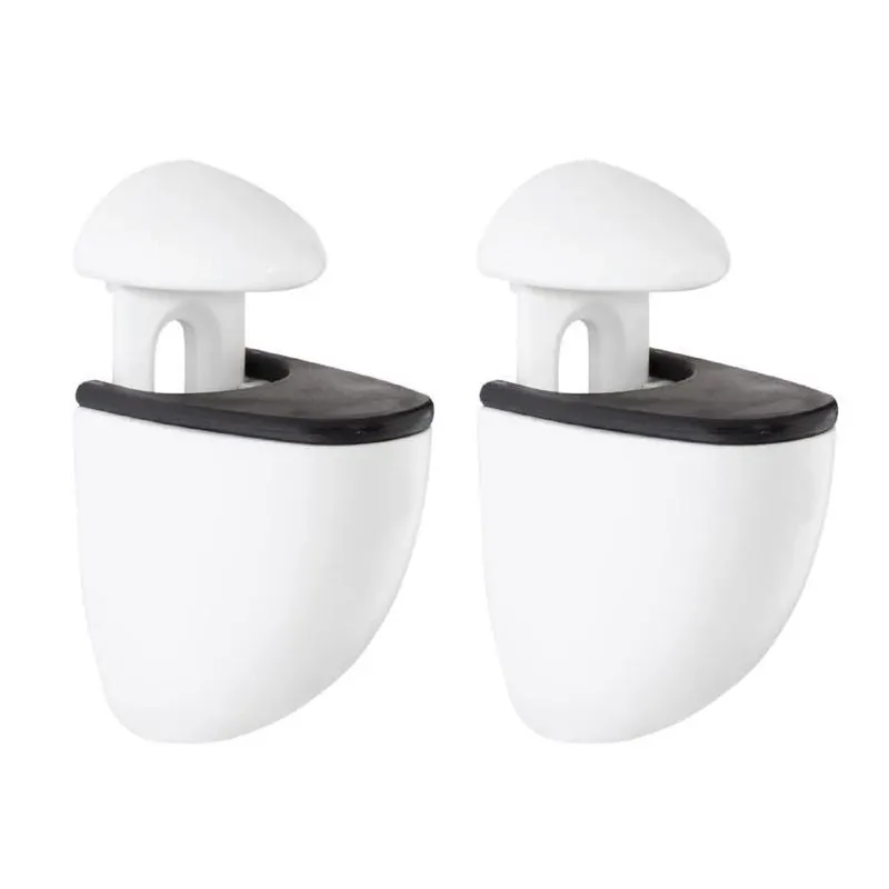White Metal Shelf Clips – 3" × 1" × 1.6" Powder‑coated Brackets (2‑pack)