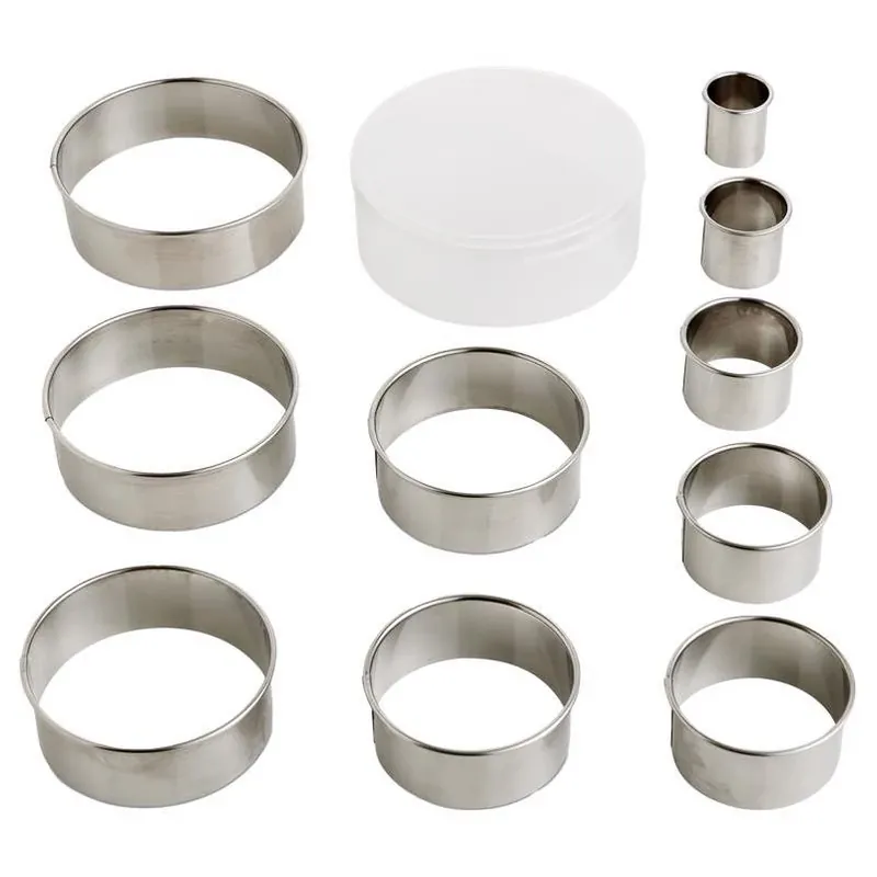 Mrs. Anderson‘s 10‑piece Stainless Steel Baking Cutter Set – Silver, Dishwasher‑safe