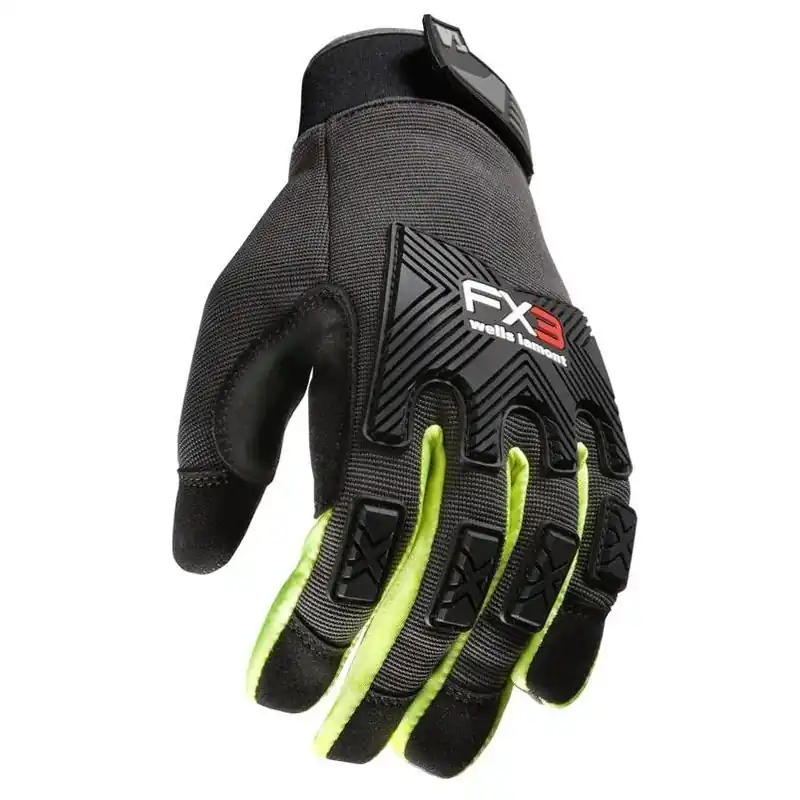 Fx3 Hi‑vis Cut‑resistant Work Gloves – Black/yellow, Medium