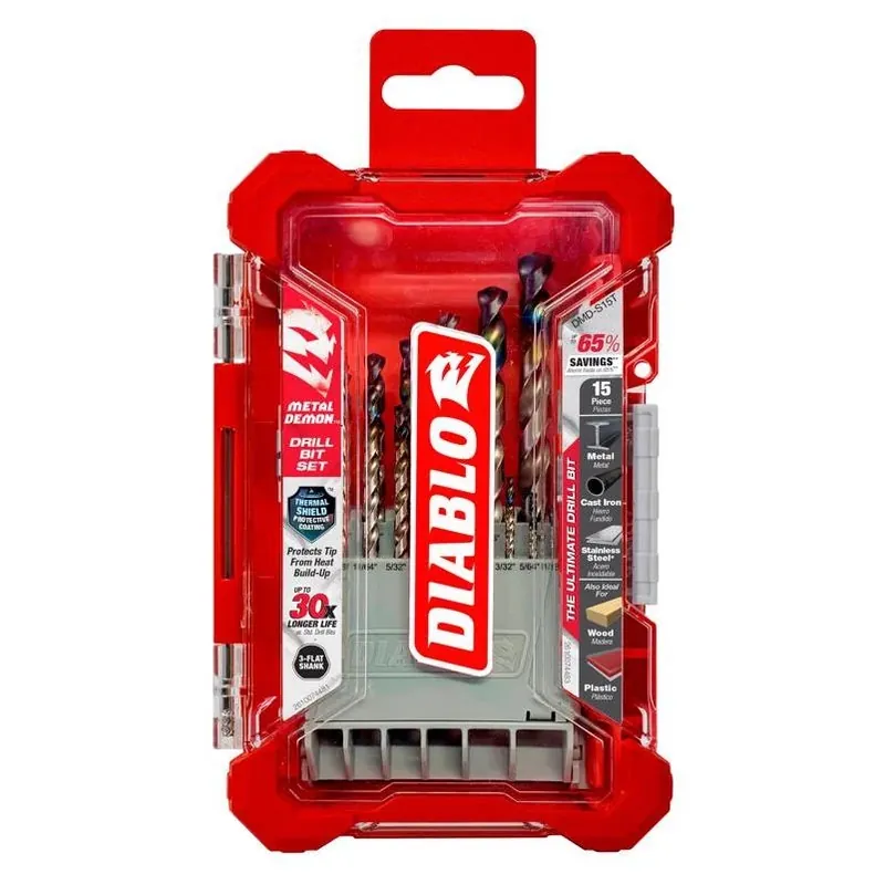 Metal Demon 15‑piece Steel Drill Bit Set With 3‑flat Shank