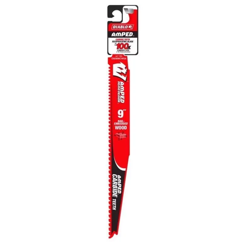 Amped Demo Demon 9" Reciprocating Saw Blade – 5‑7 Tpi Carbide Edge With I.c.e. Coating