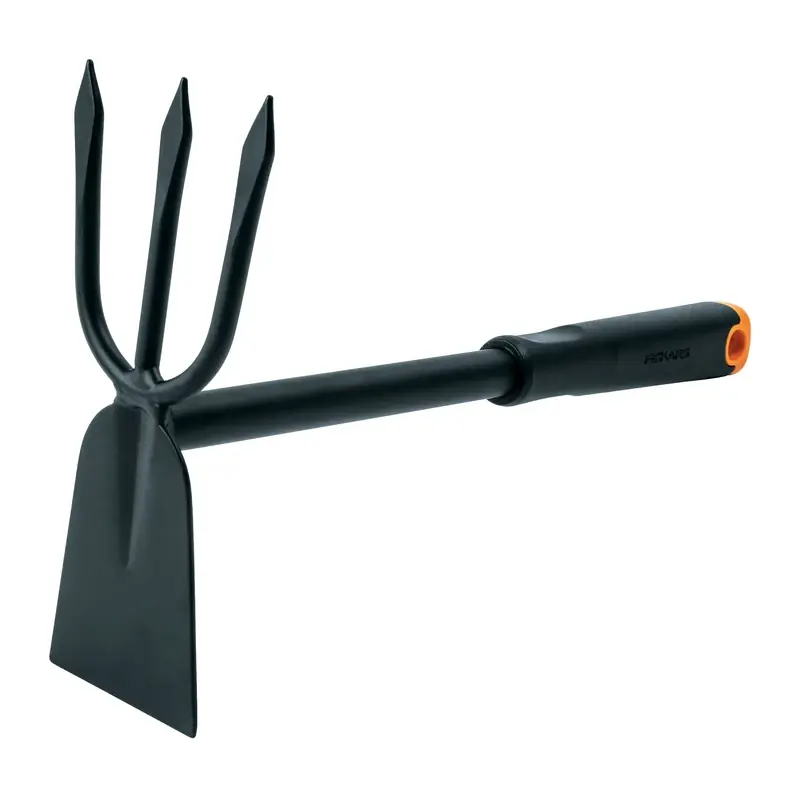Fiskars 12 In. Cultivator Hoe With 3 Tines And Lightweight Handle