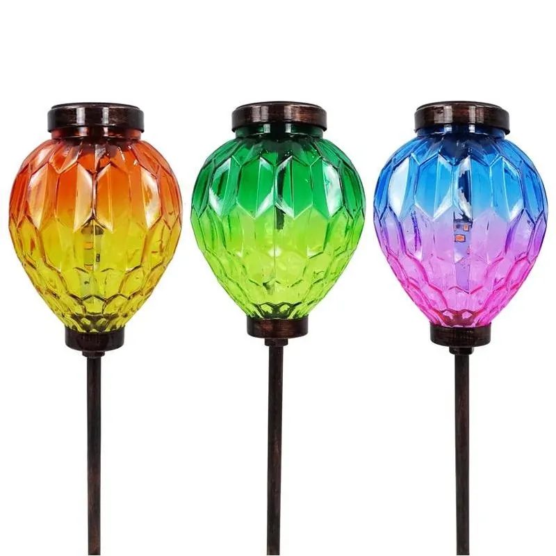 15‑inch Multicolor Solar‑powered Garden Stake – Acrylic, Glass & Metal