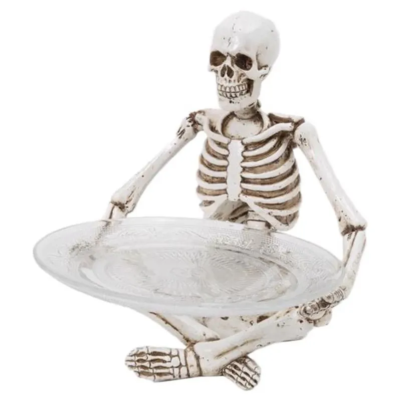 11‑inch Gerson Glass‑plate Halloween Skeleton – Spooky Home Décor
