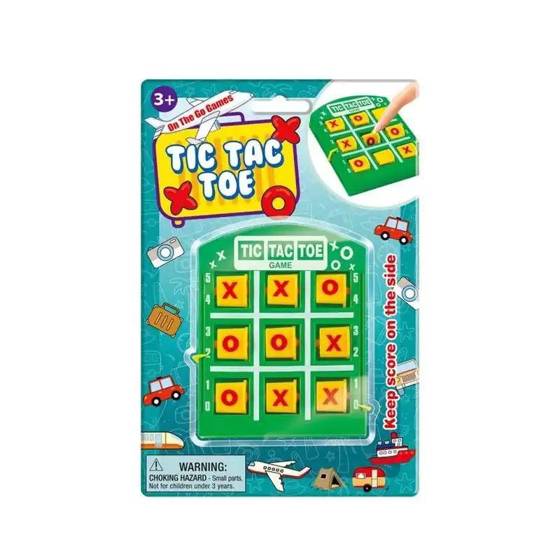 Green Portable Tic‑tac‑toe Travel Game – On The Go Games