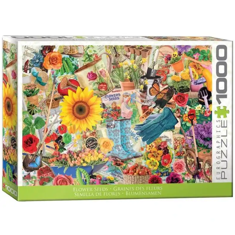 1000‑piece Multicolor Flower Seed Jigsaw Puzzle