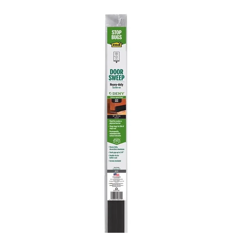 36‑inch Black Aluminum‑vinyl Door Sweep – Durable Weatherseal For Energy Efficiency