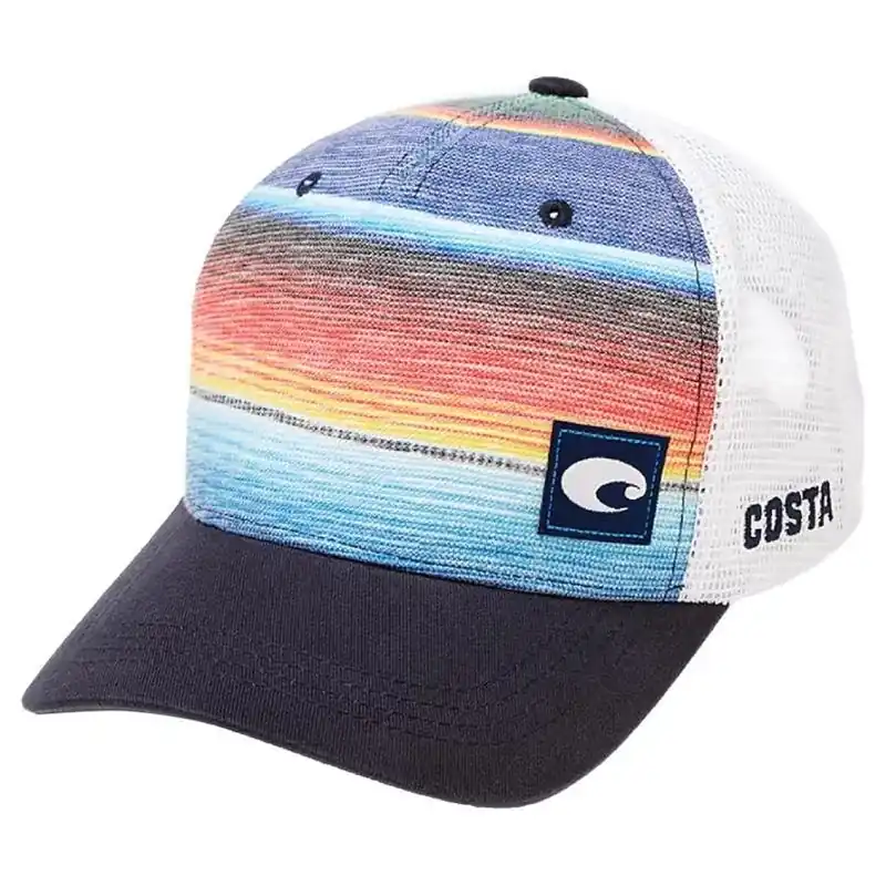 Baja Stripe Adjustable Trucker Cap – Blue, One Size