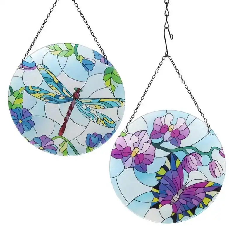 16‑inch Solar Dragonfly & Butterfly Garden Light – Glass & Metal Outdoor Décor