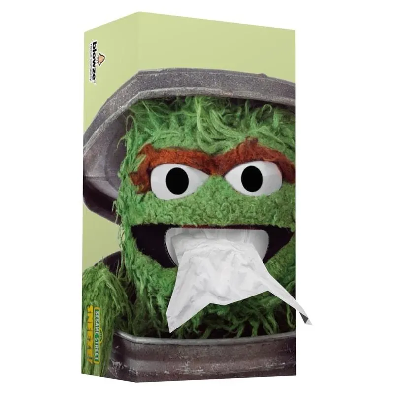 Blowze Sesame Street Oscar Facial Tissues – 124 Count, Soft Green