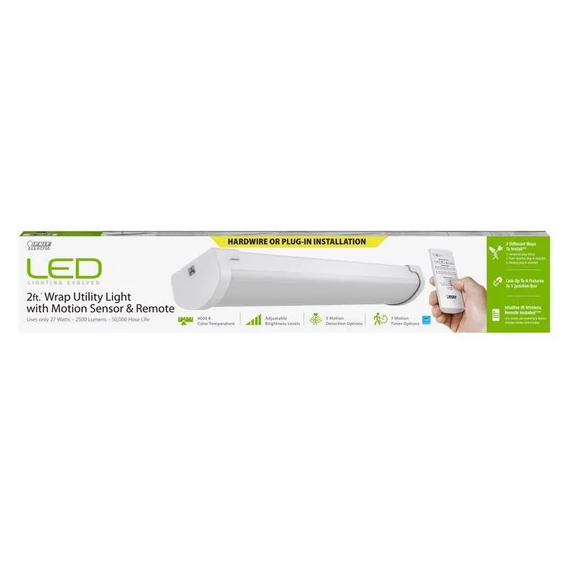 24‑inch 27w Led Plug‑in Utility Light – Single 2500‑lumen, White
