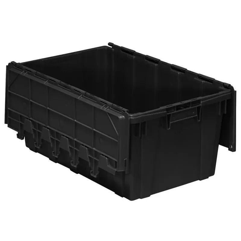 17‑quart Heavy‑duty Black Hinged‑lid Storage Tote – Stackable, 100 lb Capacity