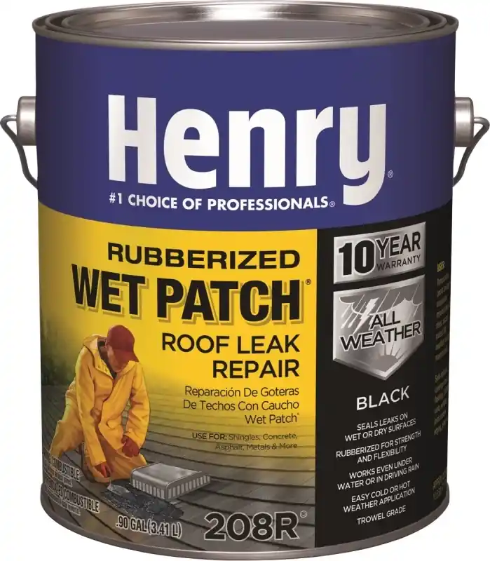 Wet Patch Roof Cement, Rubberized, 1-gal.