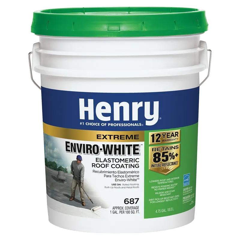 687 Elastomeric Roof Coating, Enviro White, 5-gals.
