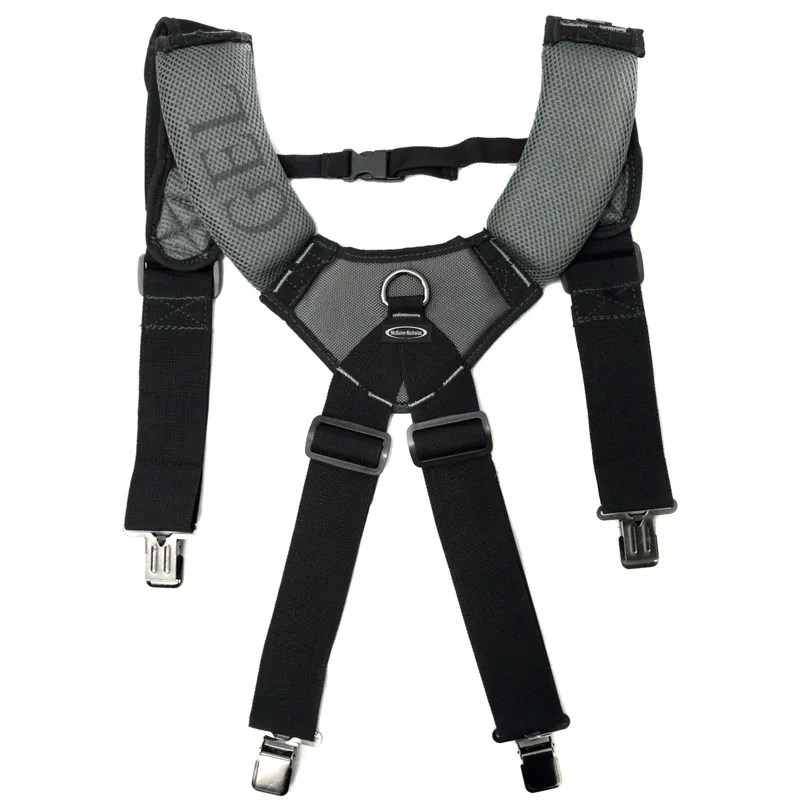 19 In. L X 2 In. W Foam Suspenders With Cell Phone Holder - Black