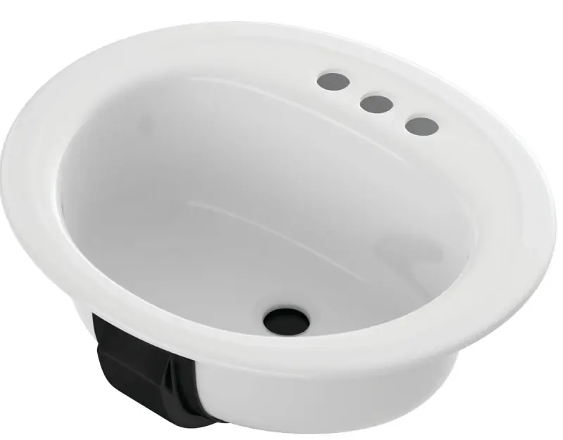 Azalea Porcelain-on-steel Lavatory Sink, White, 20 X 17 In. Oval