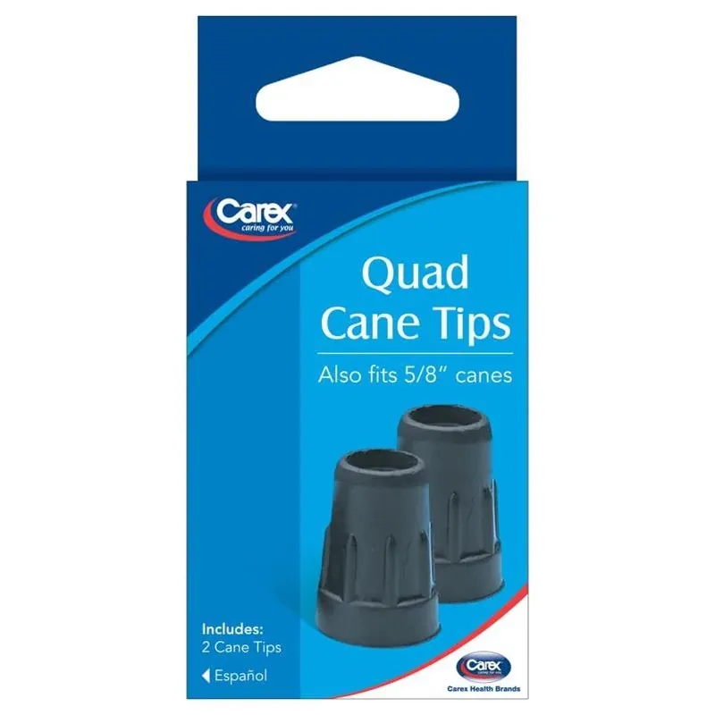 Quad Cane Tips – Black Rubber & Stainless Steel