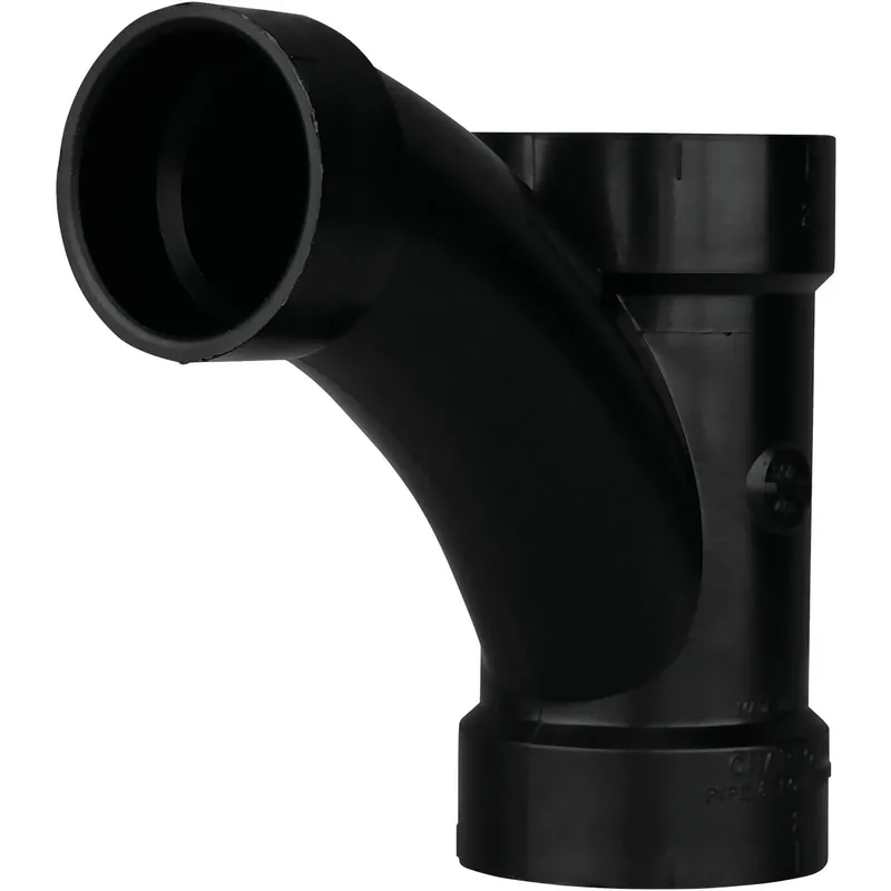 Abs/dwv Turn Tee Wye, Hub X Hub X Hub, 2 X 2 X 1-1/2 In.