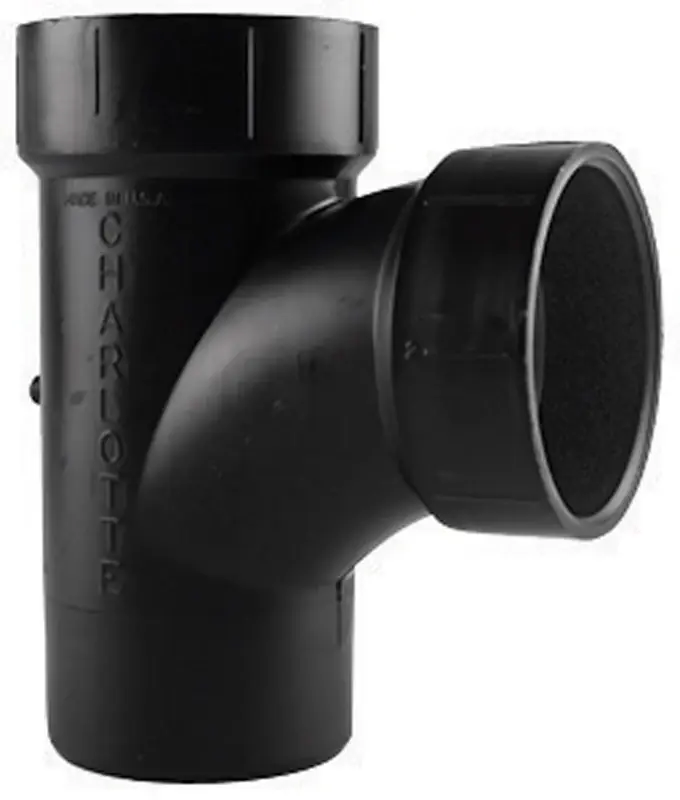 Abs/dwv Sanitary Street Tee, Spigot X Hub X Hub, 2 In.