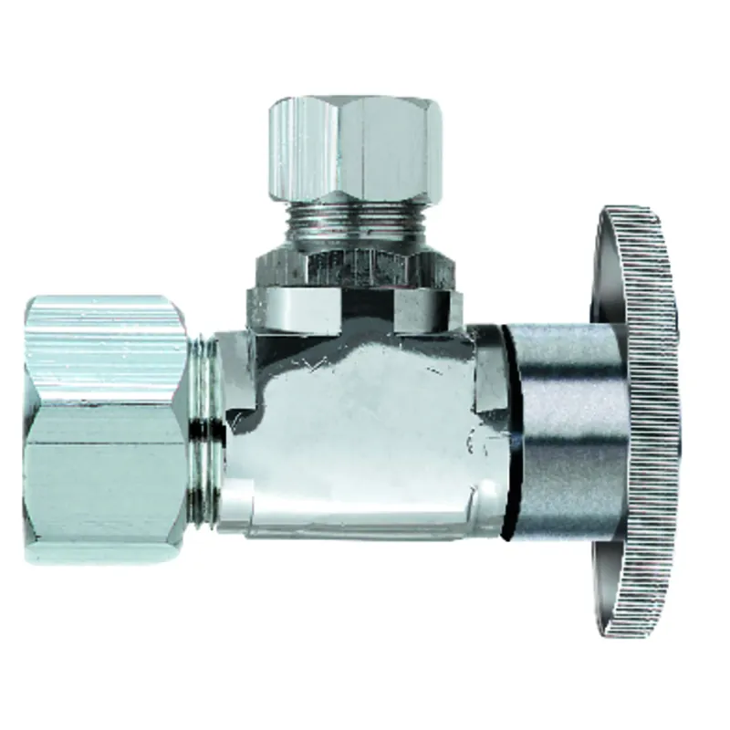 5/8 In. Compression X 3/8 In. Compression Brass Angle Stop Valve Model 2622pclf