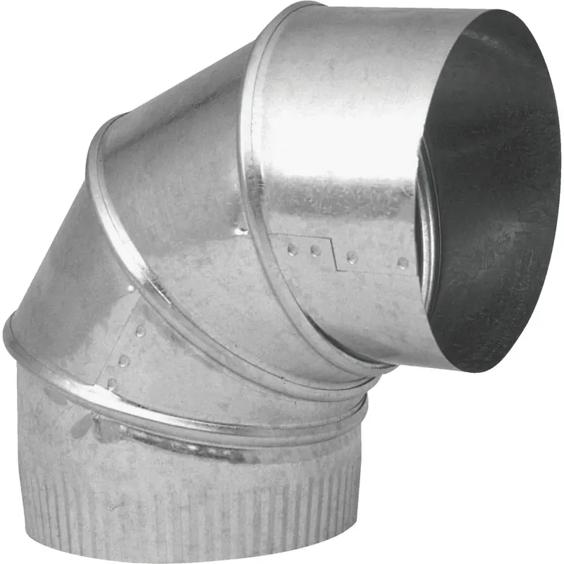 Hvac Furnace Elbow, 90 Degess, 30 Gauge 7 In. Adjustable