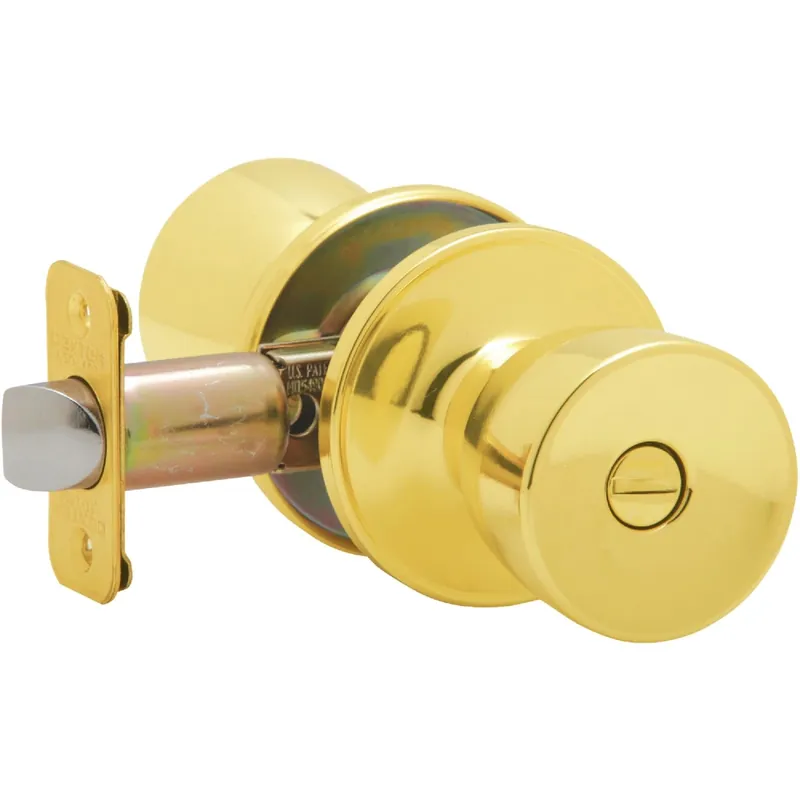 J40vbyr605 Bright Brass Bed & Bath Privacy Door Knob Lockset