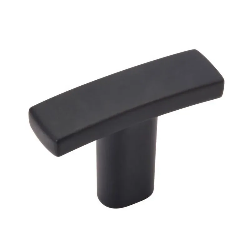 E‑mod Matte Black Contemporary Rectangle Cabinet Knobs – Set Of 6