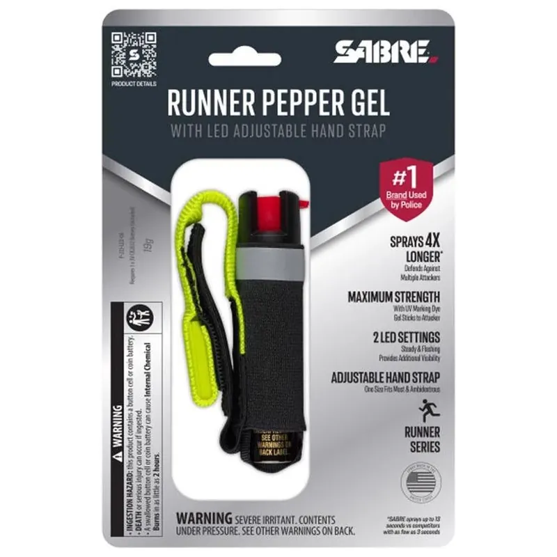 Runner Gel Pepper Spray – Black Plastic Self‑defense Spray
