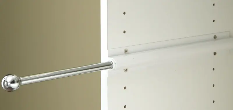12 In. L X 1.5 In. D Chrome Steel Wardrobe Rod