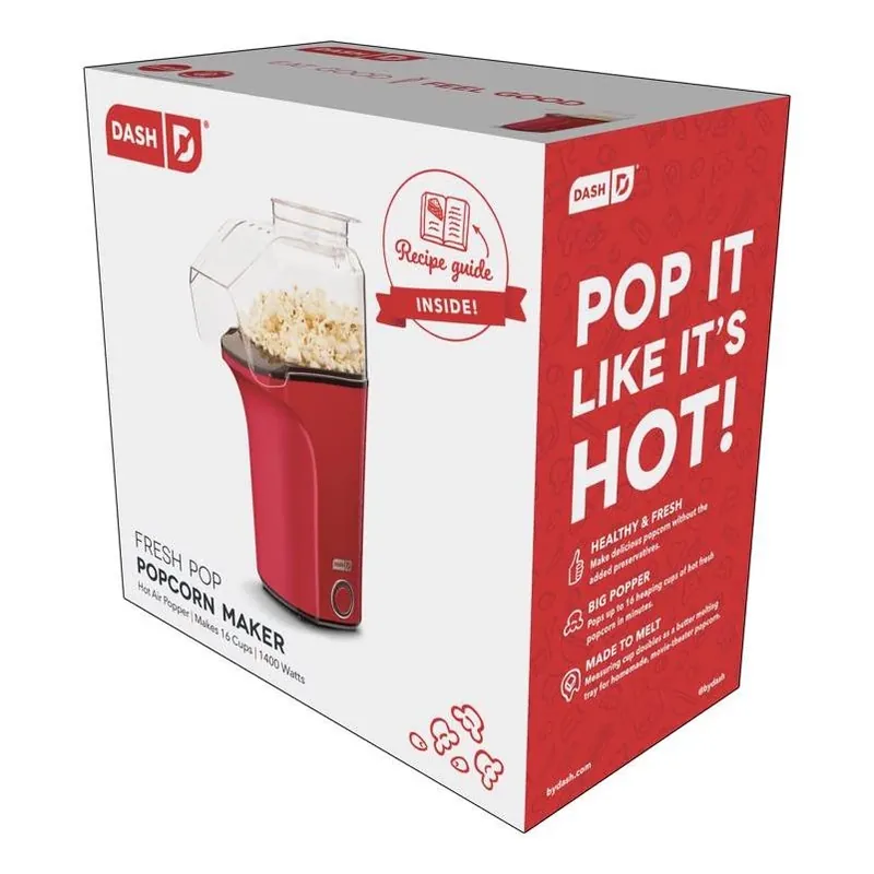 Red 16‑cup Air Popcorn Maker – Compact Home Theater Popper