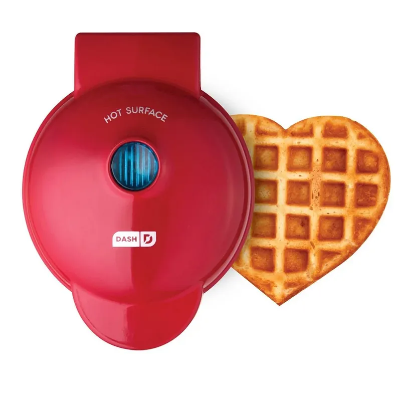 1 Waffle Red Aluminum Waffle Maker