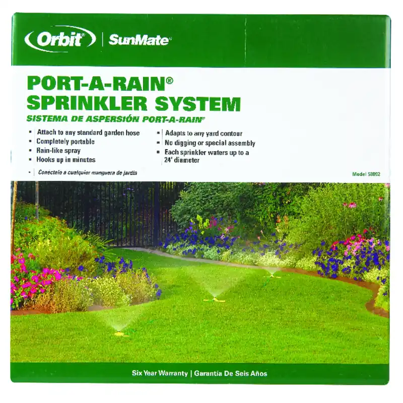 Port-a-rain Plastic Non-tipping Base Stationary Sprinkler System 2827 Sq Ft Model 58092n
