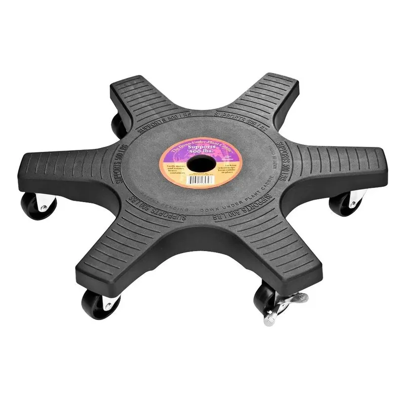 20410 Plant Caddie, 20 Inch, Black Plastic Shelf With 5 Wheels