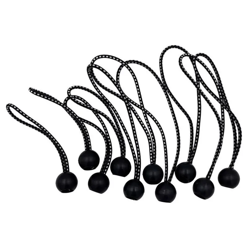 12‑piece Black Bungee Cord Kit – 6‑in & 9‑in Stretch Ropes