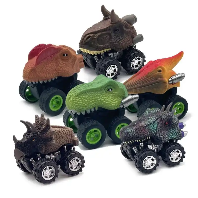 Kids Dinosaur Pull Back Toy Cars Mini Monster Trucks Perfect Holiday Gift
