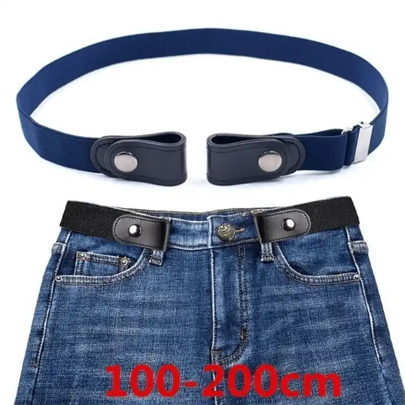 Mens No Buckle Elastic Waist Belt Adjustable Trendy Comfortable