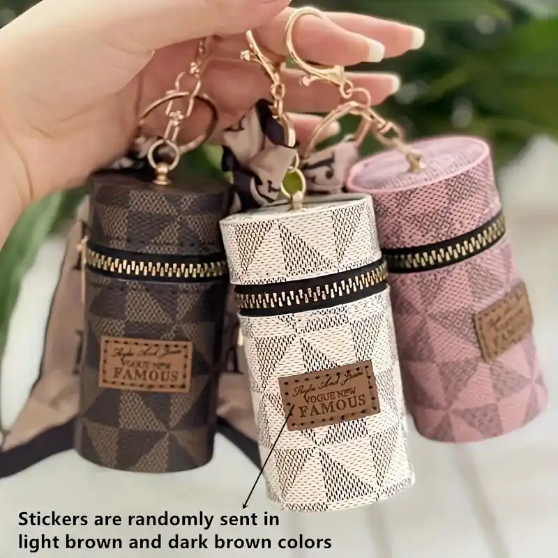 Vintage Mini Coin Purse Scarf Decor Zipper Pouch Multifunctional Lipstick Bag