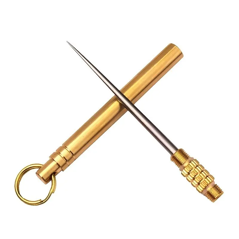 Titanium Brass Stainless Steel Portable Fruit Toothpick Set