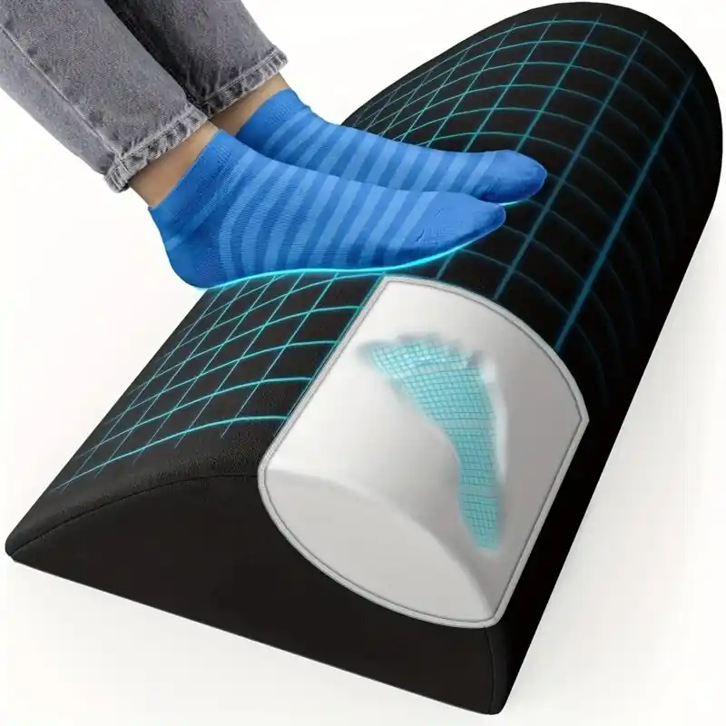Ergonomic Foam Foot Rest With Washable Cover Office Desk Footrest