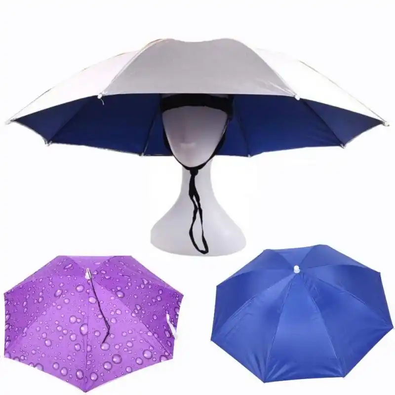 Compact 2717 Windproof Folding Sunshade Hat Umbrella For Outdoor Activities