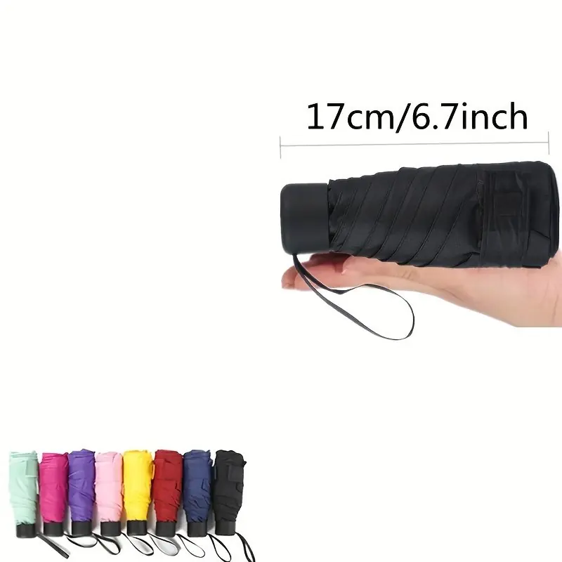 Compact Chic Waterproof Uvresistant Mini Umbrella For Women 6bone Durability