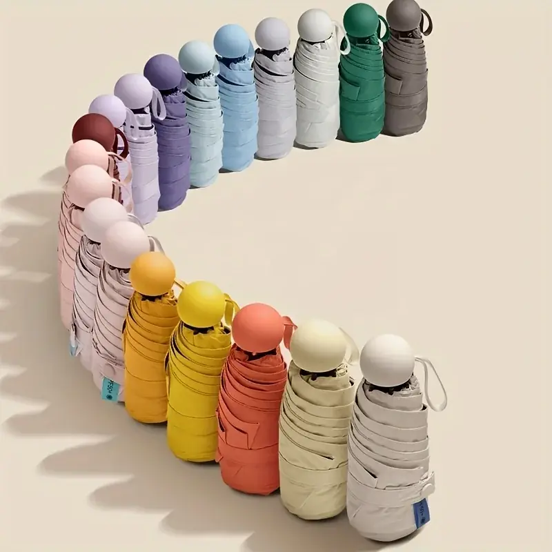 Compact 5fold Sun And Rain Umbrella Uv Protection Stylish Design