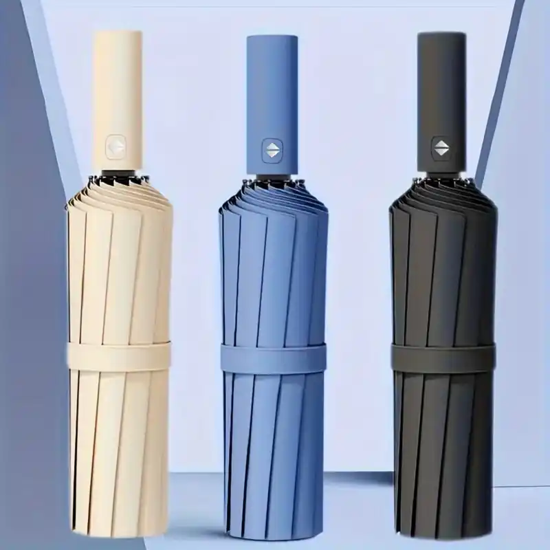 Windproof 10rib Automatic Umbrella Uv Protection Durable Compact Allweather