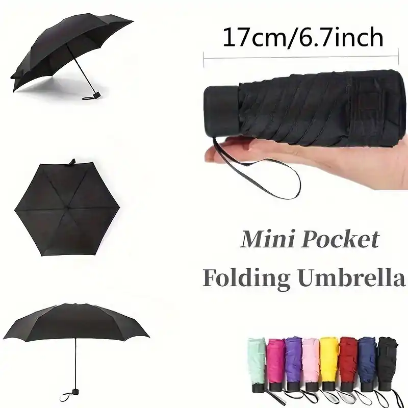 Compact Windproof Travel Umbrella Waterproof Manual Open Carbonfiber Ribs
