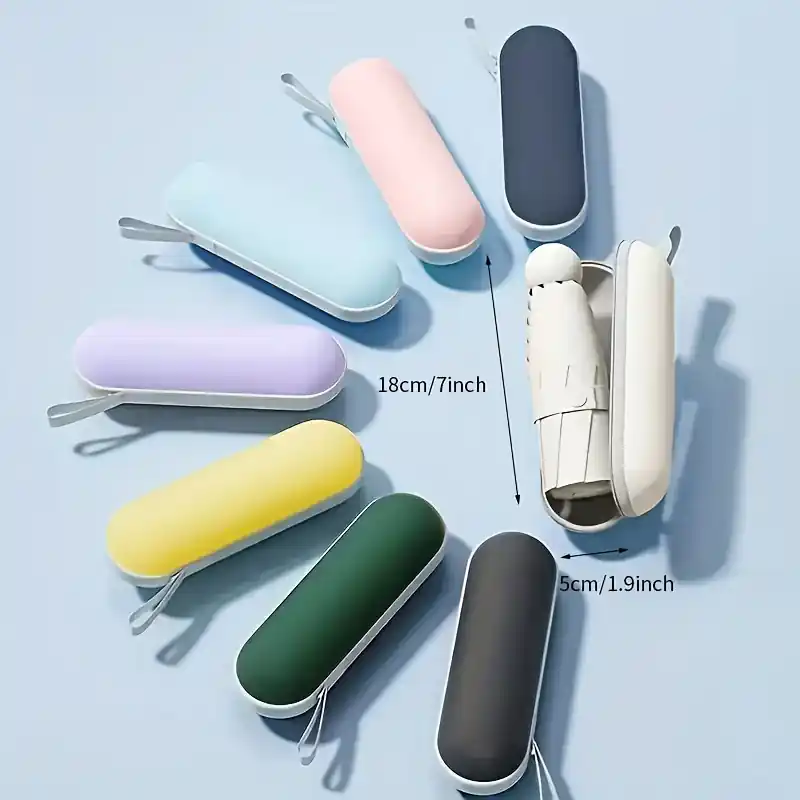 Compact Mini Capsule Umbrella Enhanced Uv Protection Portable Durable