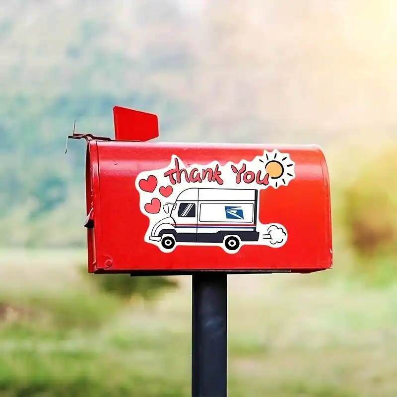 Durable Vinyl Thank You Sticker Waterresistant Mailbox Decal